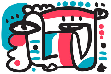 illustration of a face that feels like a visual puzzle.