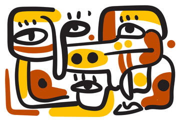 illustration of a face that feels like a visual puzzle.