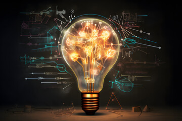 Innovative Glowing Light bulb: Illuminating Creative Ideas