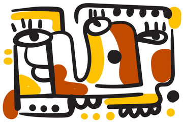 illustration of a face that feels like a visual puzzle.