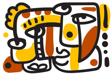 illustration of a face that feels like a visual puzzle.