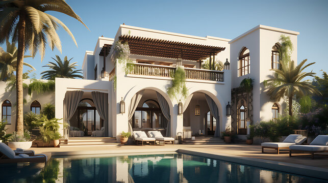 three floor arab style house design