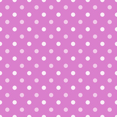 White Polka Dots Pattern Repeat on purple Background