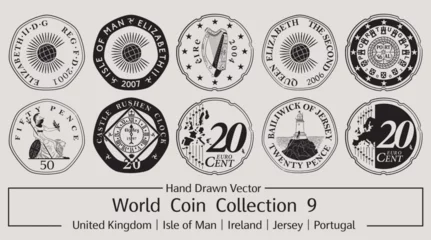 Fotobehang Hand Drawn Vector World Coin Collection 9 © Cirdan