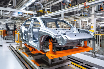 Car production plant, conveyor.