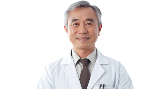 Portrait of a senior Asian male doctor - Powered by Adobe