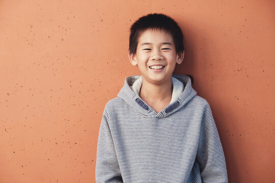 Happy young Asian boy