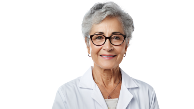 Portrait of a senior Mexican female doctor - Powered by Adobe