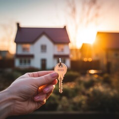 Acquiring a new home, property purchase, a significant life event, receiving the keys to a new home, building your own house, a new path for the family, starting a family, real estate purchase