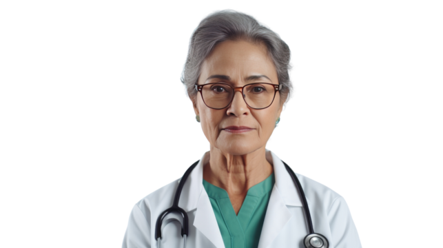 Portrait of a senior Mexican female doctor