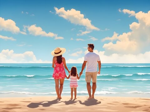 Family  on the beach