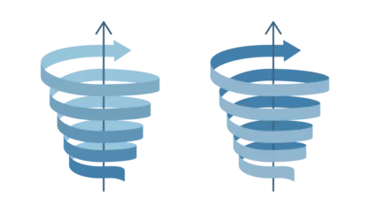 Deurstickers Set of arrow ribbons ascending in a spiral © 9bdesign