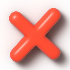 Croix rouge en effet 3D arrondi