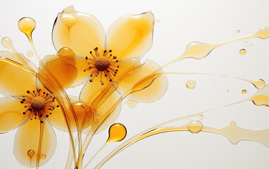 Abstract of a yellow transparent floral background.