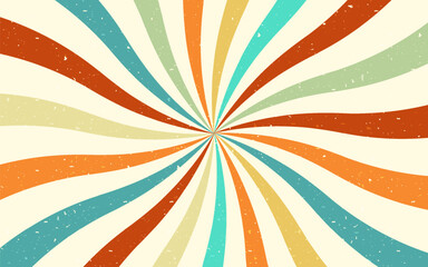 Vintage sunburst background pattern and grunge textured