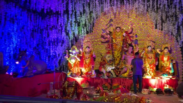 Durga Puja Celebration in Ranchi, India.