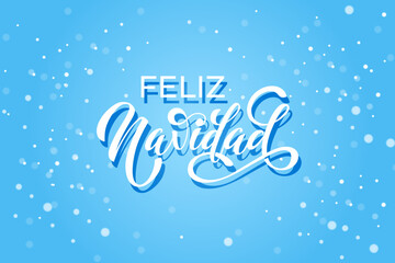 Feliz Navidad spanish Merry Christmas Modern calligraphy lettering on sticker for season greetings