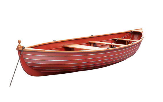 Realistic Small Dinghy with Oars on transparent background