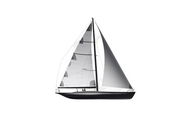 Modern Sleek Sailboat Design on transparent background