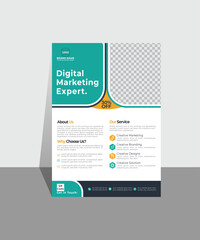 Futuristic modern and unique business flyer design. It is formal business flyer. Business flyer design illustration print template.