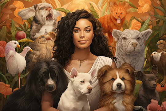 A collage-style image featuring people from different cultural backgrounds, each with their unique pets, demonstrating how this bond is universal and transcends cultural boundaries