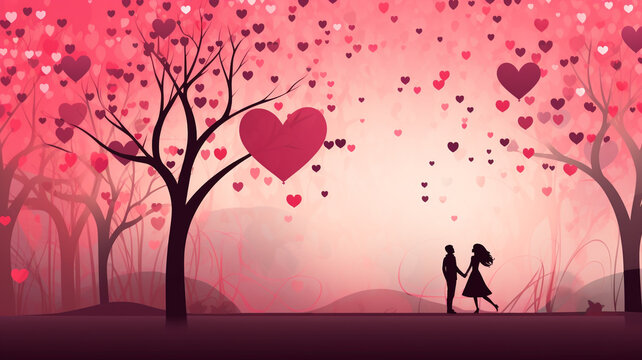 Valentine's day with love heart background.