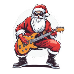 Guitarist Santa Clipart png santa claus clipart energic clipart christmas party clipart printable junk journal scrapbooking poster tshirt