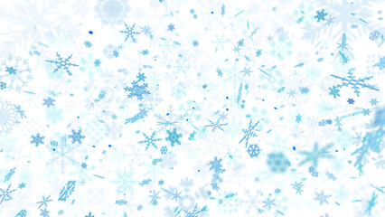 Snow Flake Crystals winter freeze ice holiday particle 3D illustration background