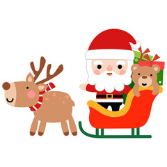 Santa Claus and Elf clipart, Merry Christmas and happy new year