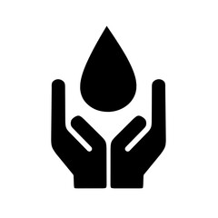 Fototapeta na wymiar water saving icon.vector hand holding water drop