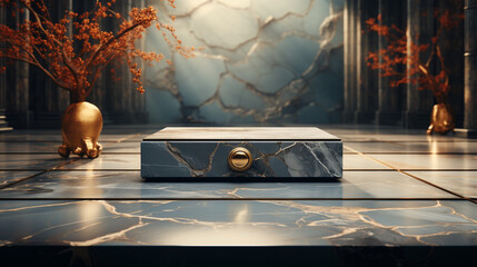 blank podium display image with sophisticated and refi