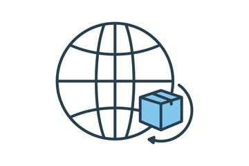 International shipping. Icon related to Delivery. Suitable for packaging. Flat line icon style. Simple vector design editable - obrazy, fototapety, plakaty