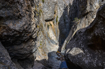 Gulkam gorge narrows on Chimgan mountain (Bostanliq district, Tashkent region, Uzbekistan)