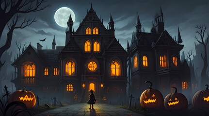Fototapeta na wymiar Happy Halloween theme spooky backgrounds