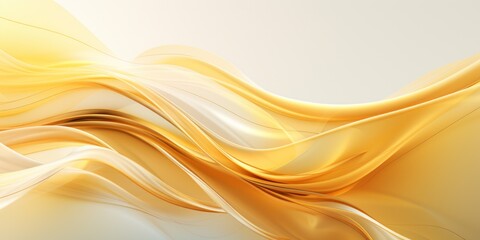 Golden and white fluid, waves, background illustration 