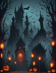 Fototapeta na wymiar Happy Halloween theme spooky backgrounds