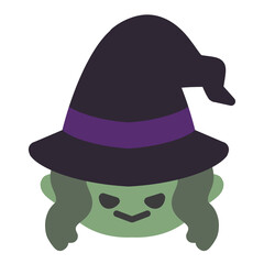 ハロウィンの魔女グリーン　怒る⭐︎PNG