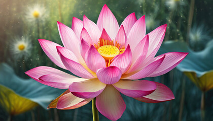 pink lotus flower generated ai