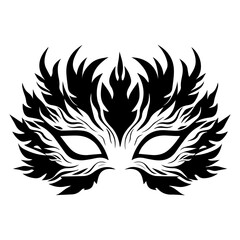 Filigree Masquerade Mask feathers element for carnival birthday party vector illustrator.