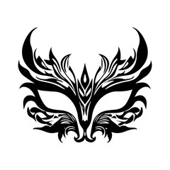 Filigree Masquerade Mask feathers element for carnival birthday party vector illustrator.