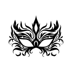 Filigree Masquerade Mask feathers element for carnival birthday party vector illustrator.