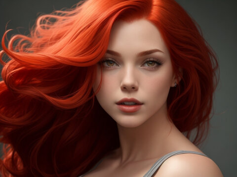 Bella e sexy donna dai capelli rossi