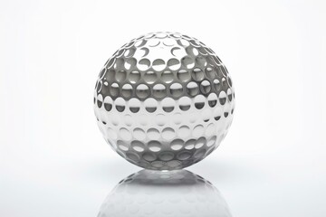 Shiny golf ball on white. Generative AI