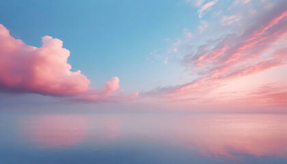 Fototapeta na wymiar heaven dusk pastel sky horizon scene with fluffy coral pink clouds hd phone wallpaper ai generated