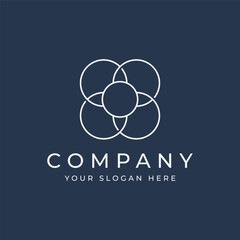 Geometric circle abstract logo template design with modern, unique and creative idea. Logo for business, technology, web, brand, company.