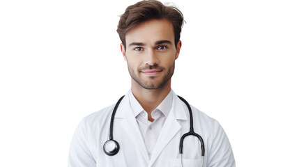 Fototapeta premium Portrait of a young Caucasian male doctor