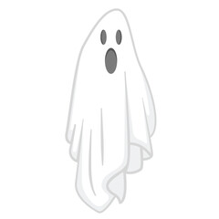 Ghost Spooky Face Illustration, Ghost Halloween Costume