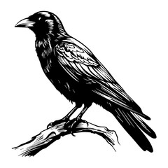 black raven bird in different poses cartoon crow design flat vector animal illustration isolated on white background.