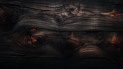 Foto auf Acrylglas Brennholz Textur Burnt Wood Textured Background Wallpaper