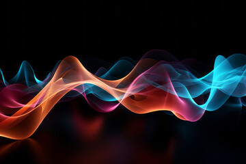 Abstract electronic wave on black background